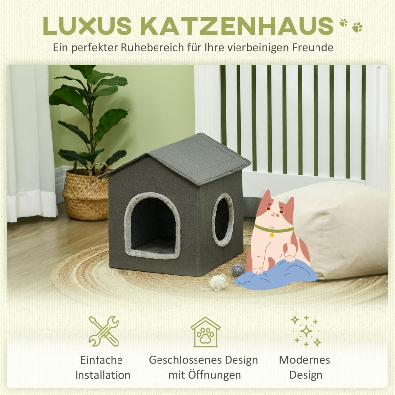 Katzenhöhle, Kissen-Haustier-Reisebett, waschbar, Khaki/Grün