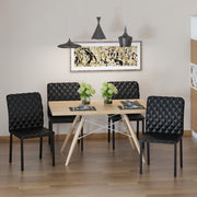 Dining Chairs, Set of 4 Upholstered Steel Legs, Black