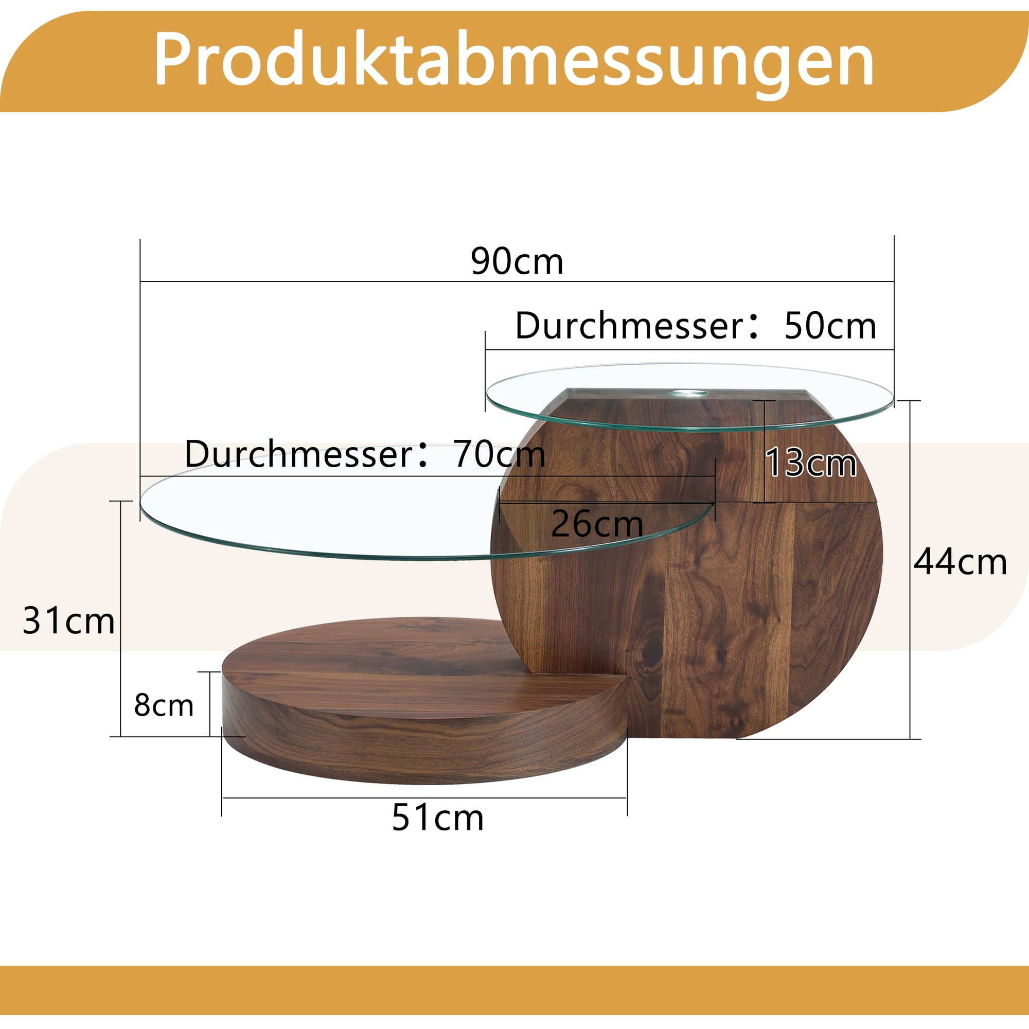 Coffee Table Modern Minimalist Multi-Layer Tempered Glass & MDF