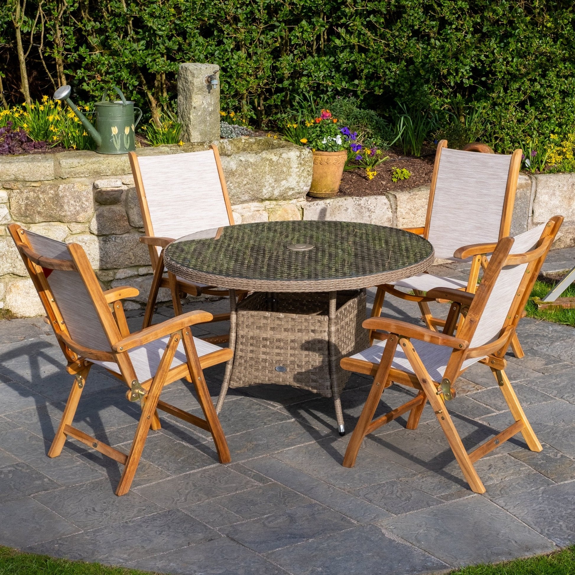 Acacia 4 Seater Deluxe Outdoor Dining Set - Rathwood Store