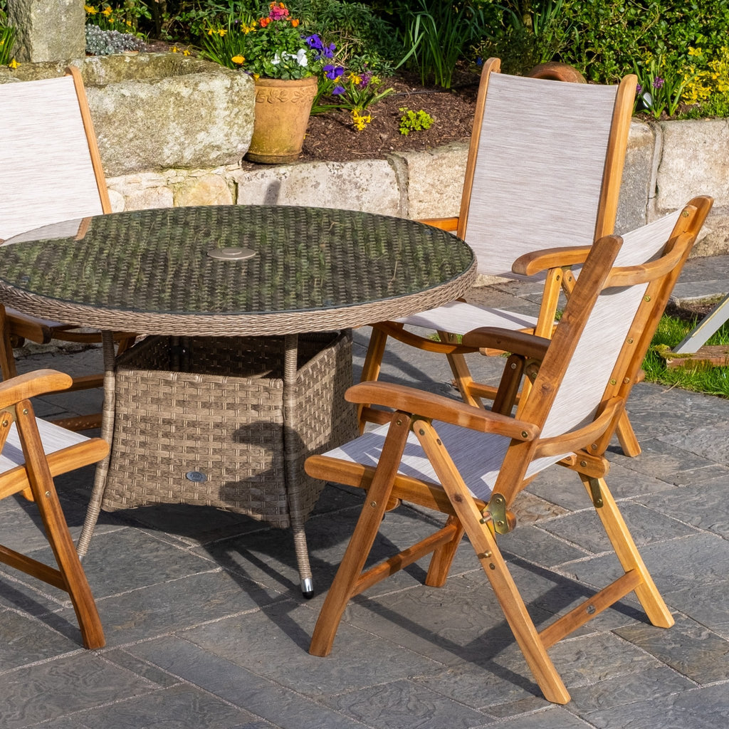 Acacia 4 Seater Deluxe Outdoor Dining Set - Rathwood Store