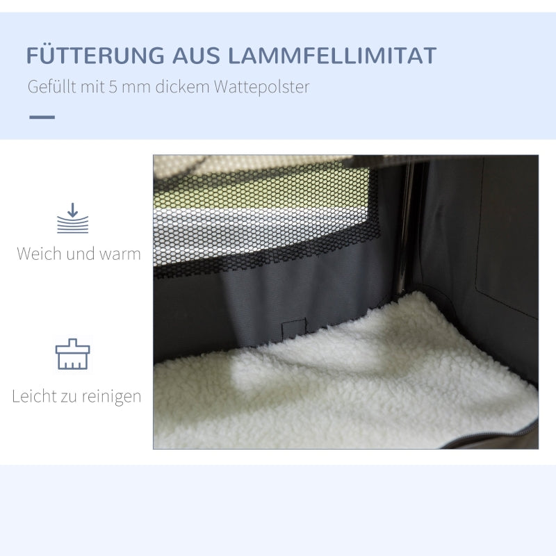 Pet Carrier Bag, Foldable 3 Doors, Grey
