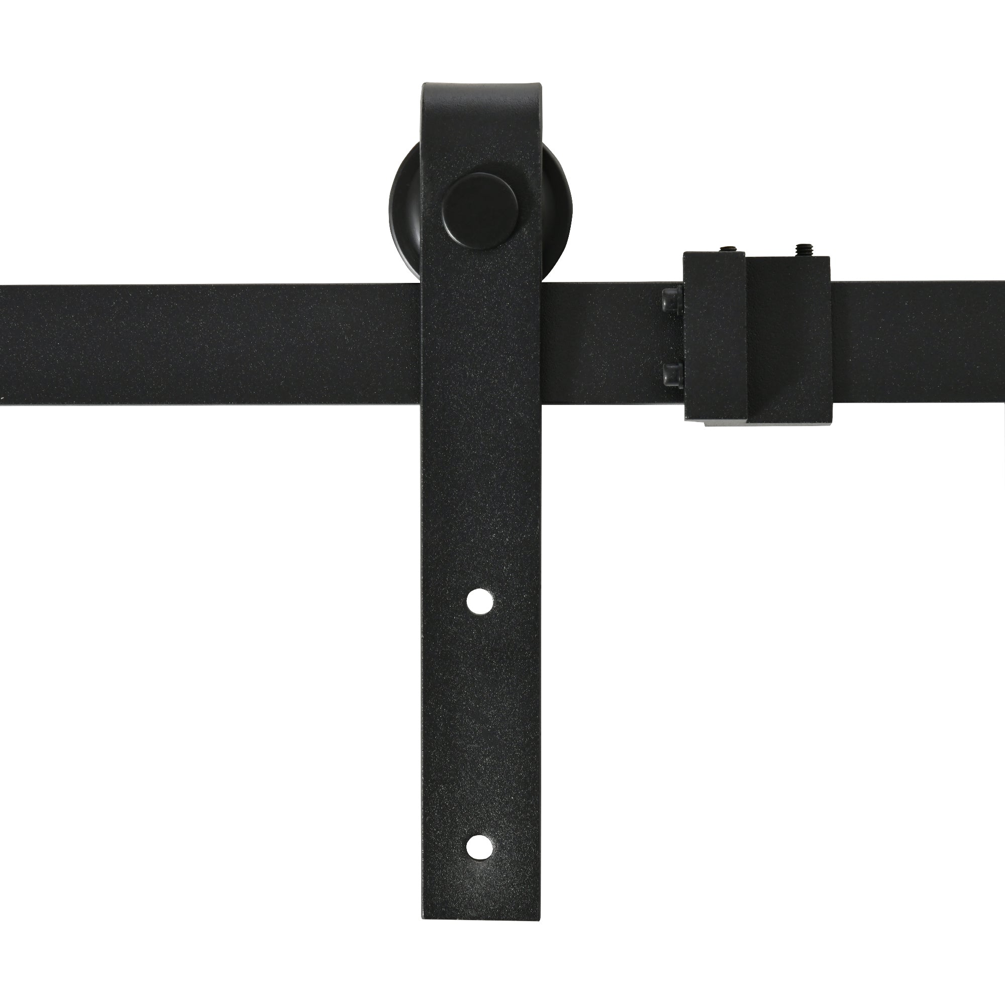 Single Sliding Door Track System Accessories, Carbon Steel, Black