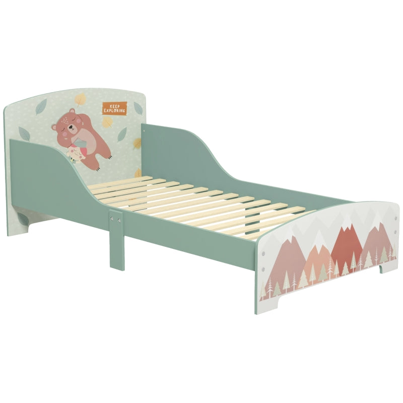 Toddler Bed Frame for Ages 3-6 Years, Green MDF