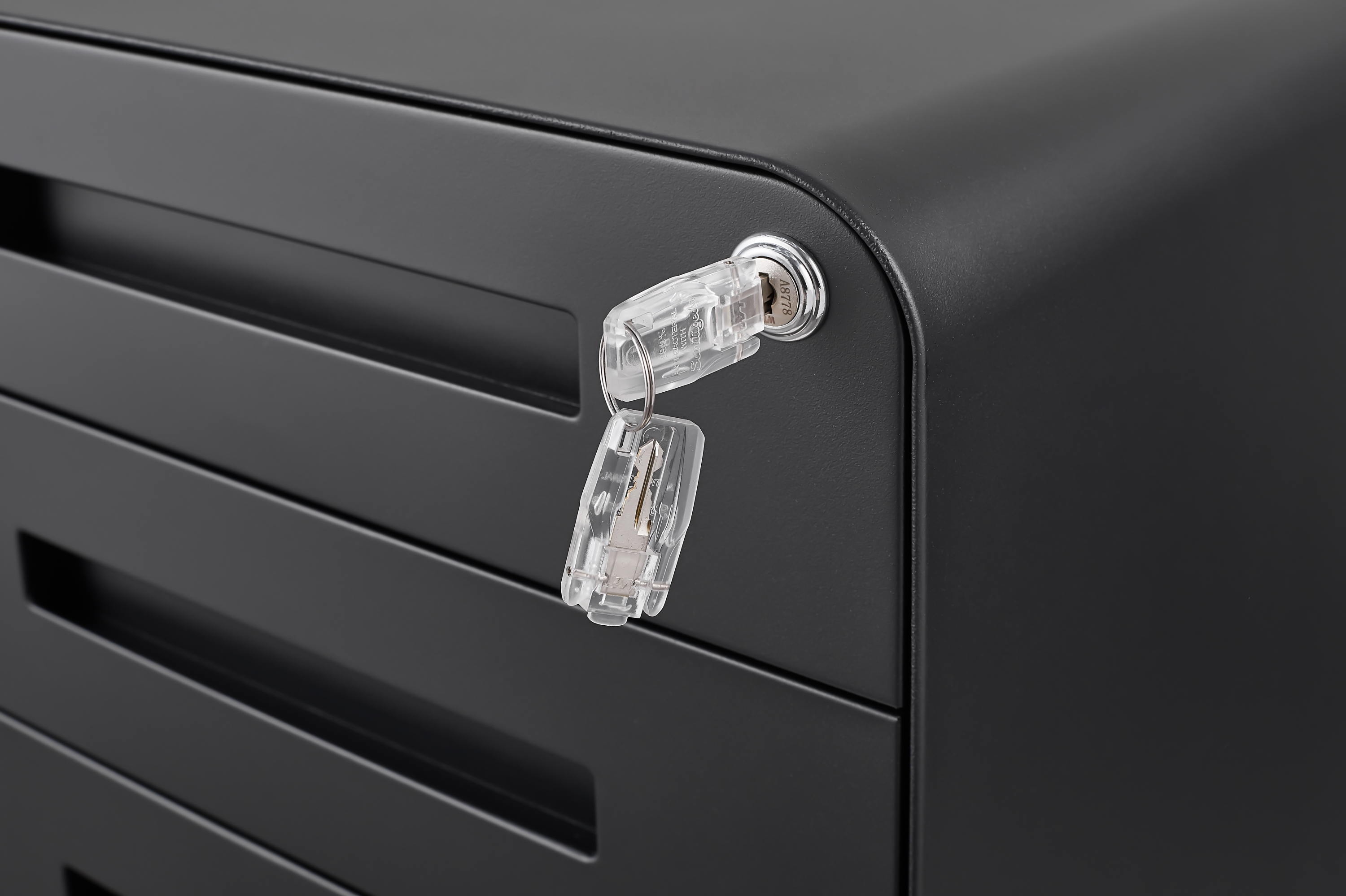 Mobile File Cabinet 3 Drawer Legal/Letter/A4 Under Desk Steel Black