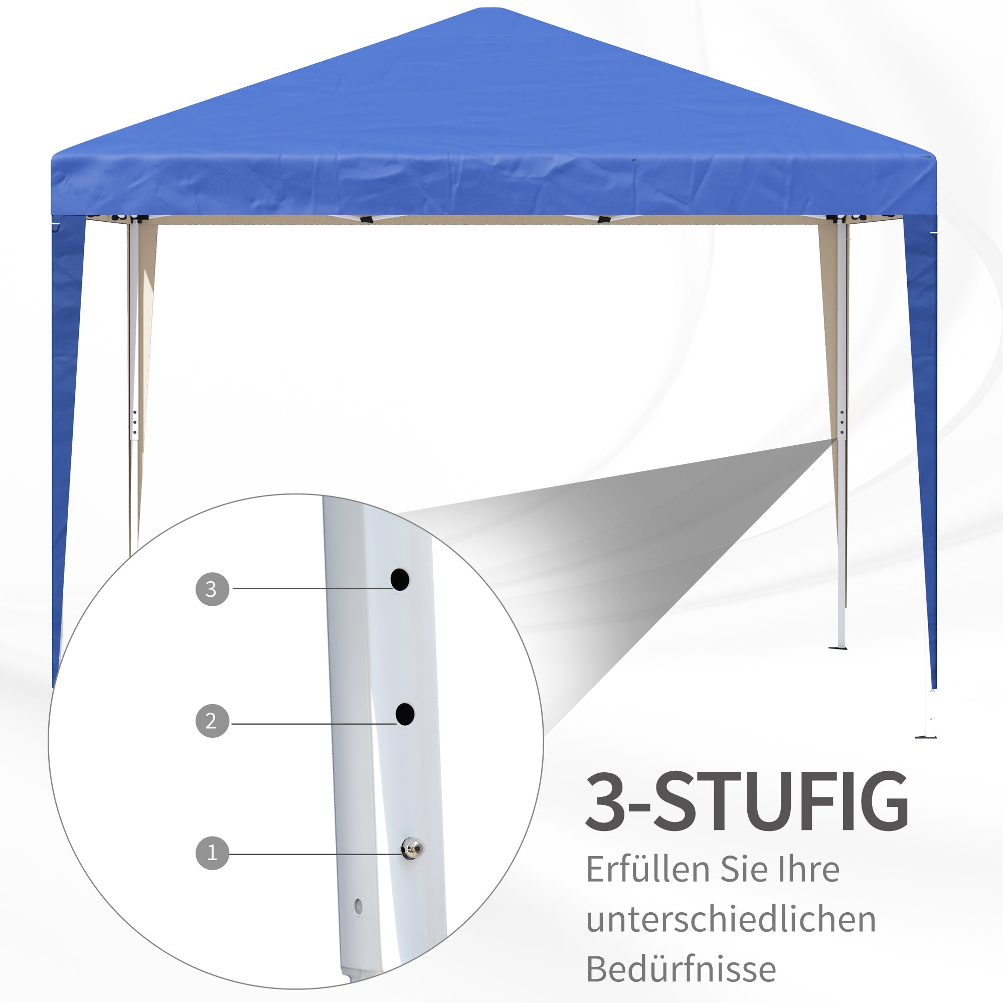 Pavilion Pop-Up Folding 3x3m Water-Repellent UV Protection, Blue
