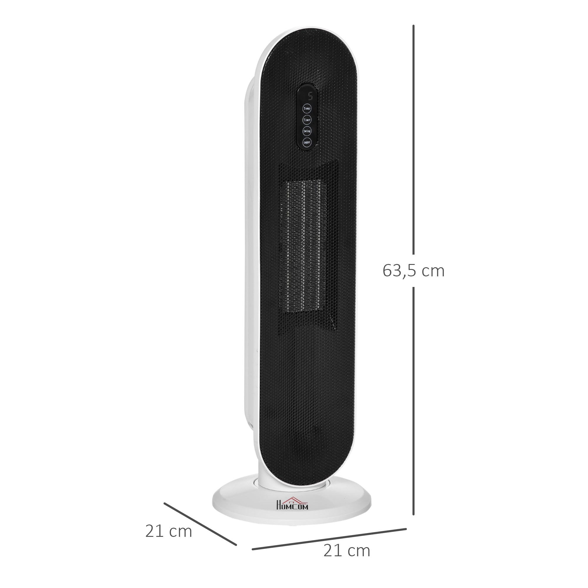 Heater Fan 2000W Electric Ceramic Heating Tower with Remote Control, Compact