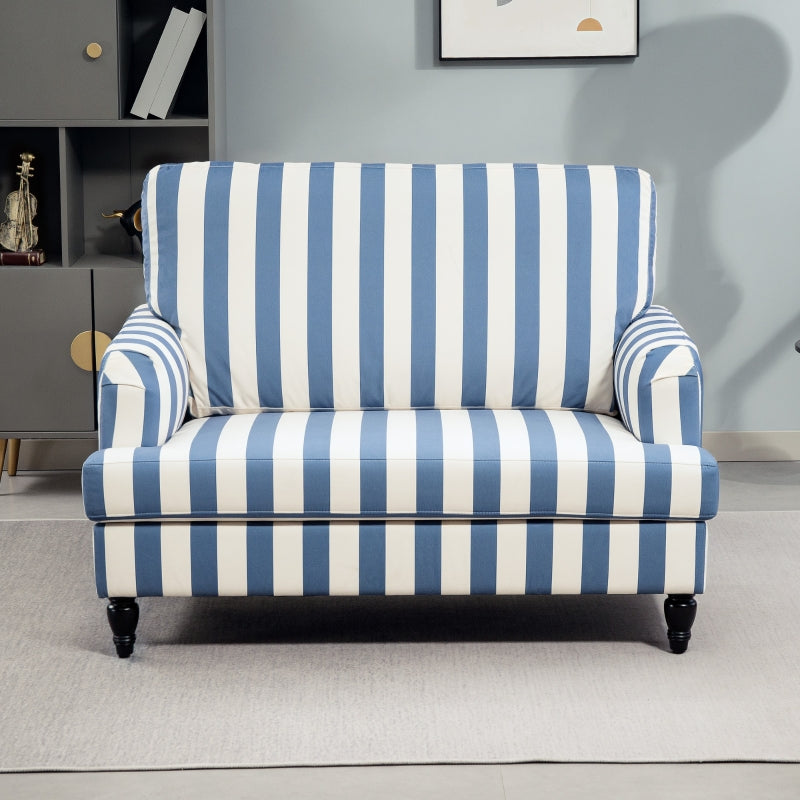 Modern Cuddle Chair, Velvet Single Sofa Armchair, Blue and White