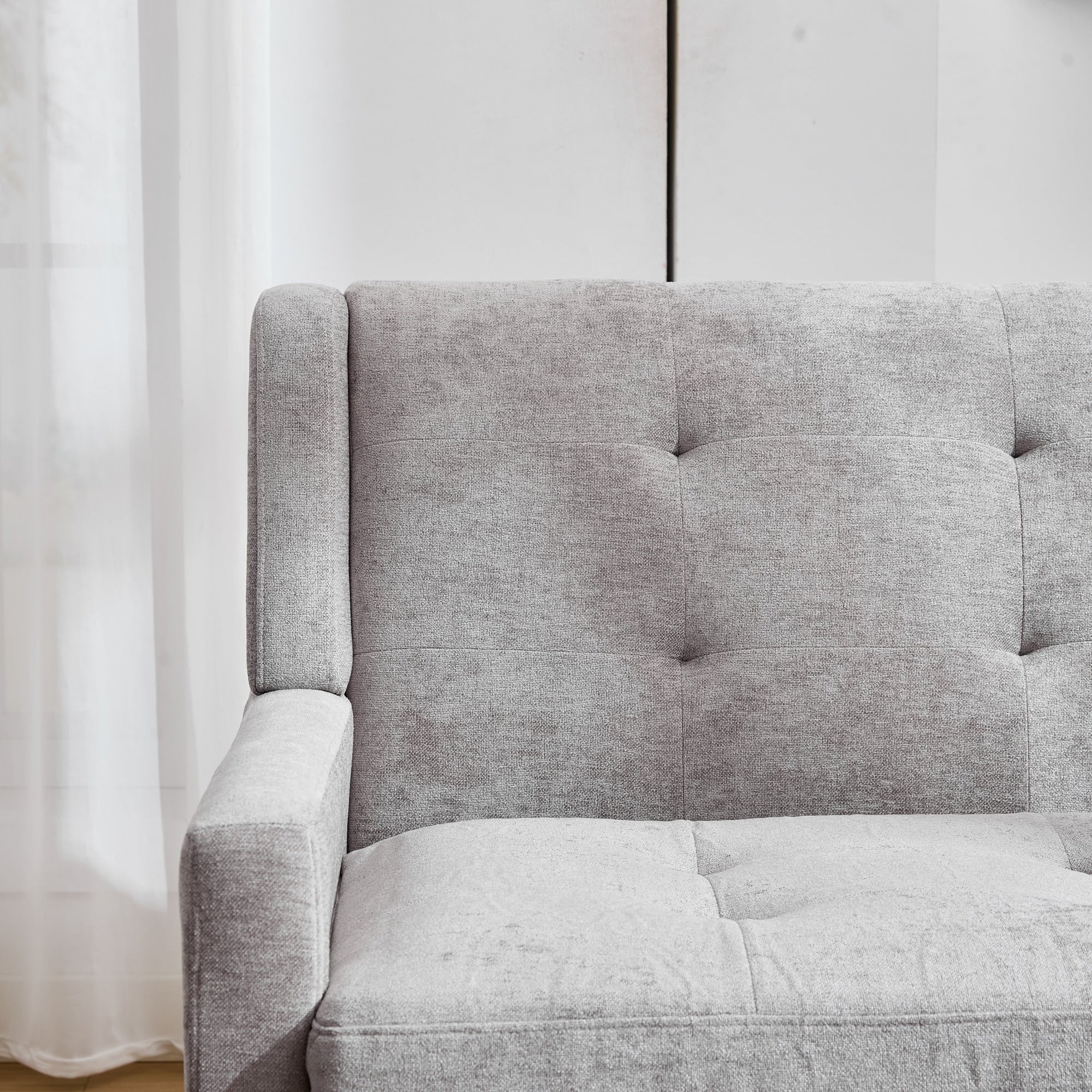 2-Piece Accent Armchair Set with High-Density Foam and Solid Wood Legs, Durable Fabric