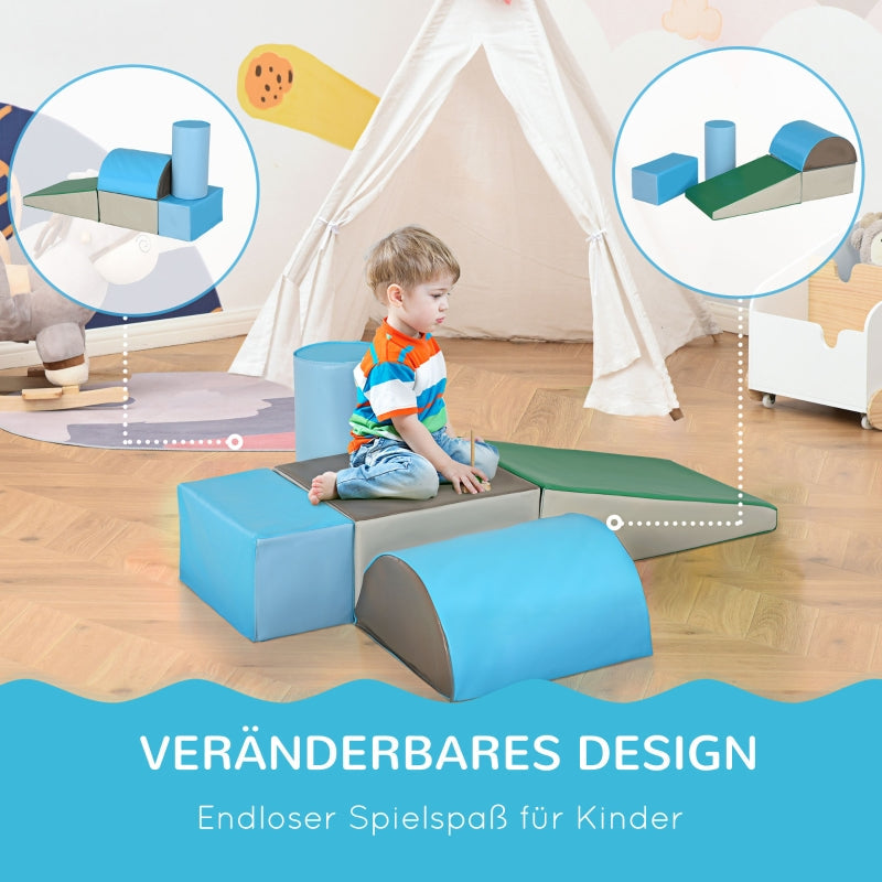Building Blocks, 5 Piece Foam Soft & Safe for 1-3 Years, Artificial Leather & EPE