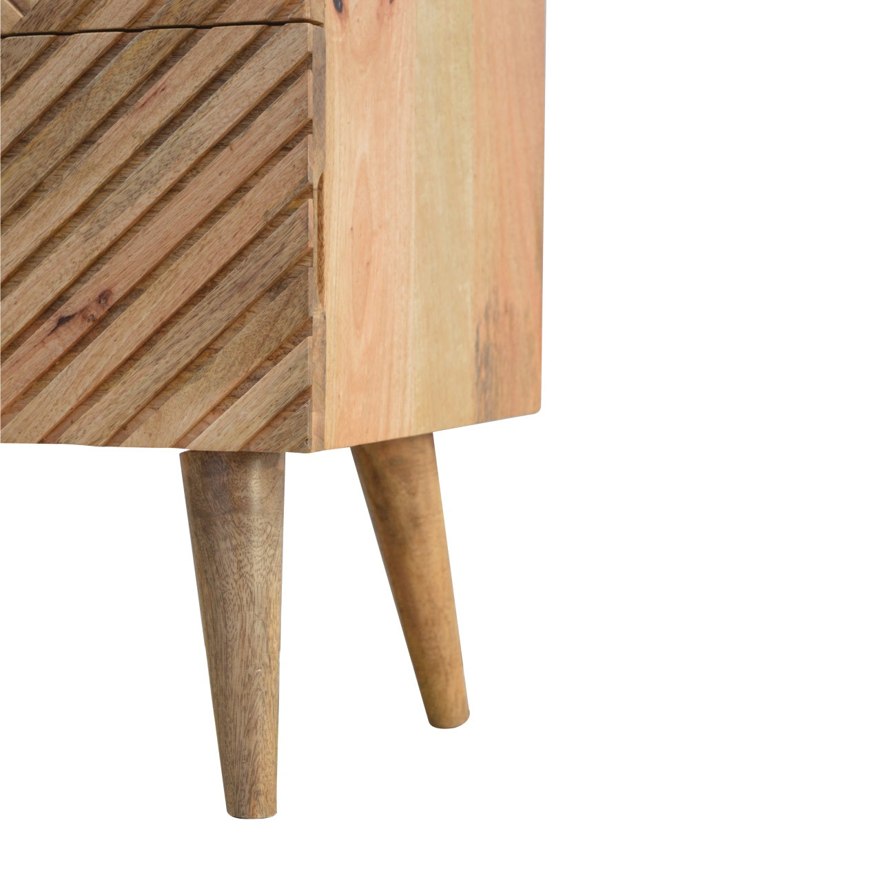 Lille 2 Drawer Bedside, Solid Wood Brown