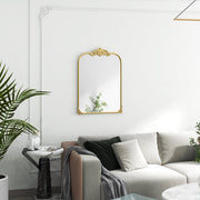 Wall Mirror Baroque Style Decorative Metal Frame 60x87cm, Gold