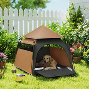 Pet Tent, Dog Tent, Foldable Weatherproof, Dark Brown