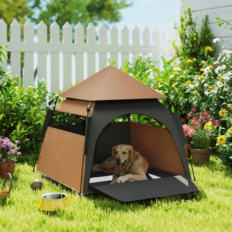 Pet Tent, Dog Tent, Foldable Weatherproof, Dark Brown