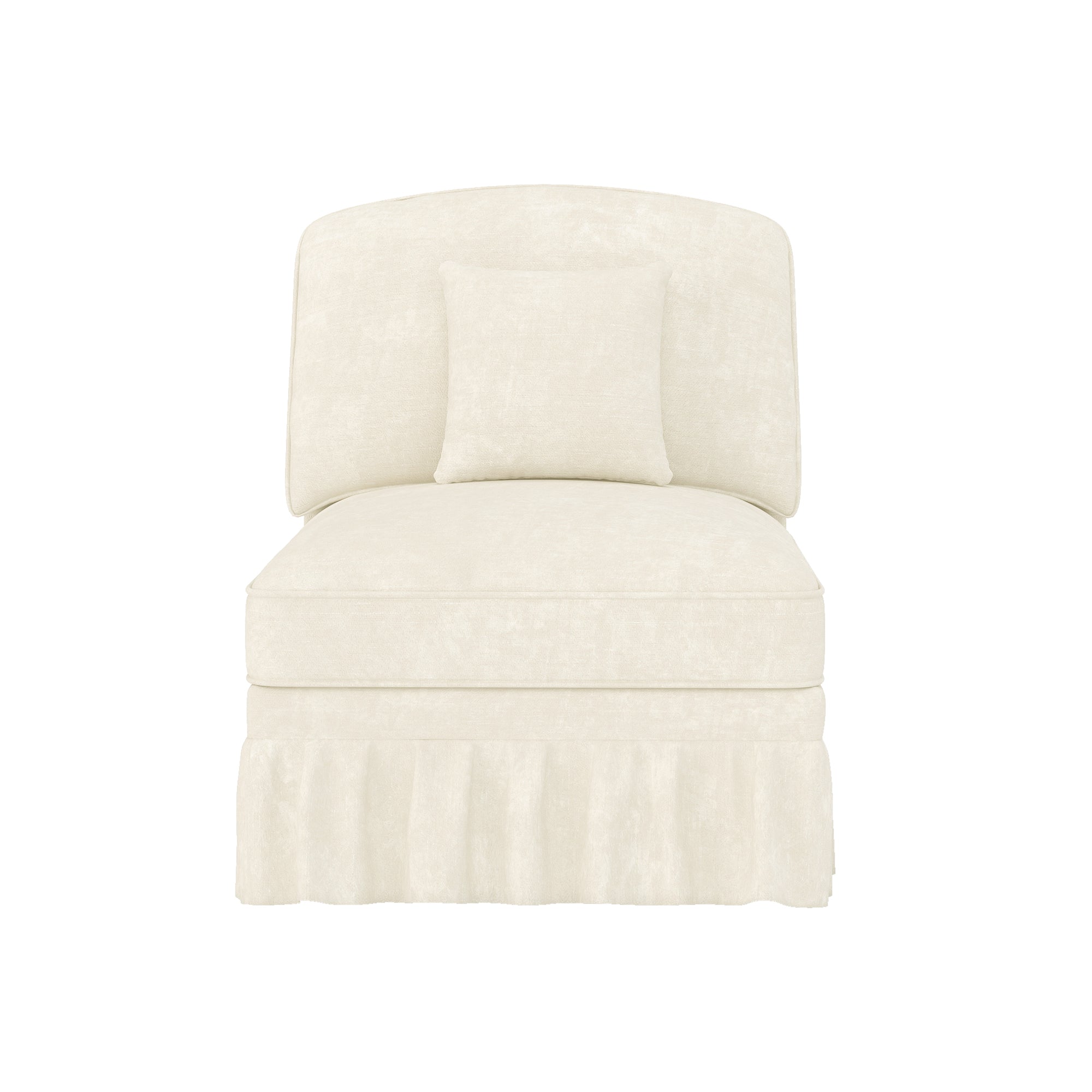 Windsor Sofa without Armrests with 1 Cushion, Chenille, White