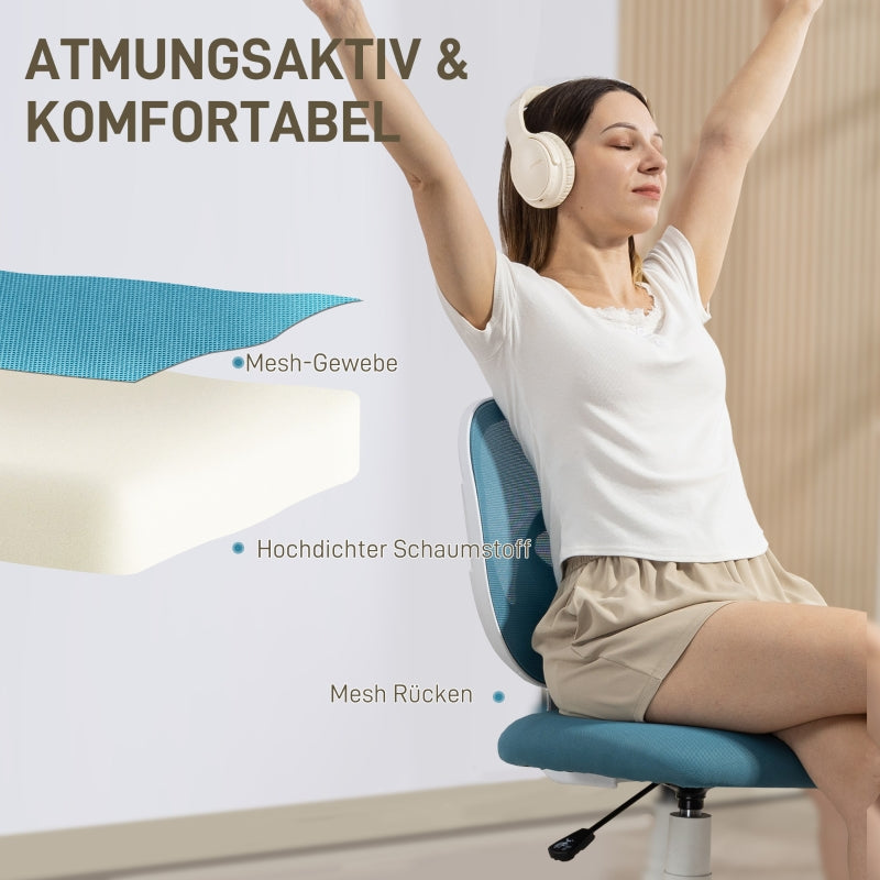 Ergonomic Office Chair C-Back Support Height Adjustable - Blue