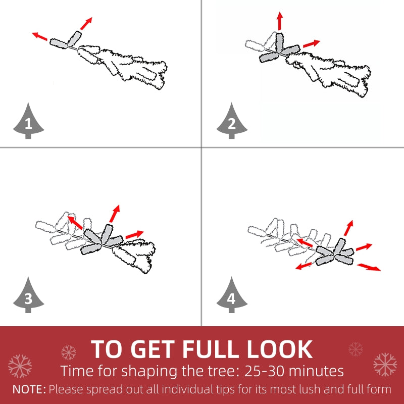 Artificial Snow Dipped Christmas Tree 7.5FT Pencil with Foldable Stand, Green