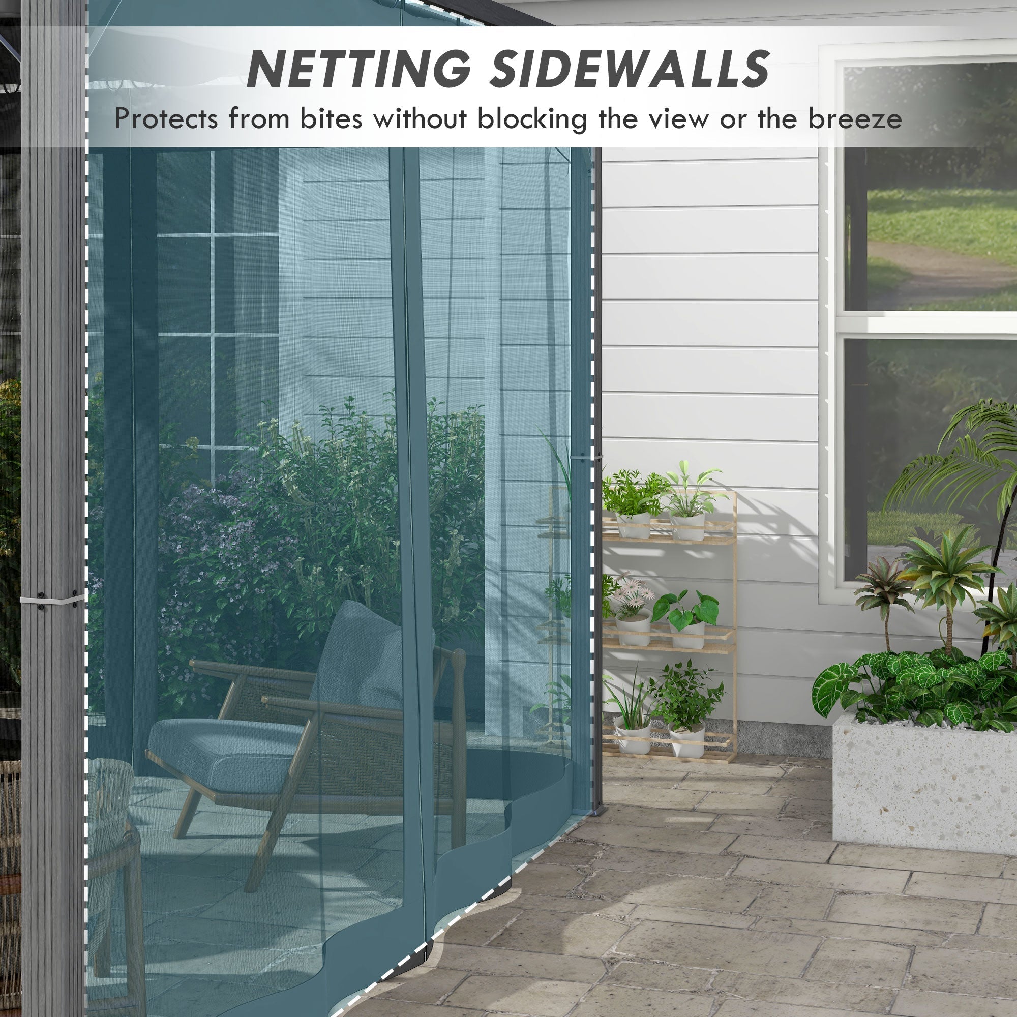 3 x 3m Pergola with Retractable Roof - Dark Grey Aluminium