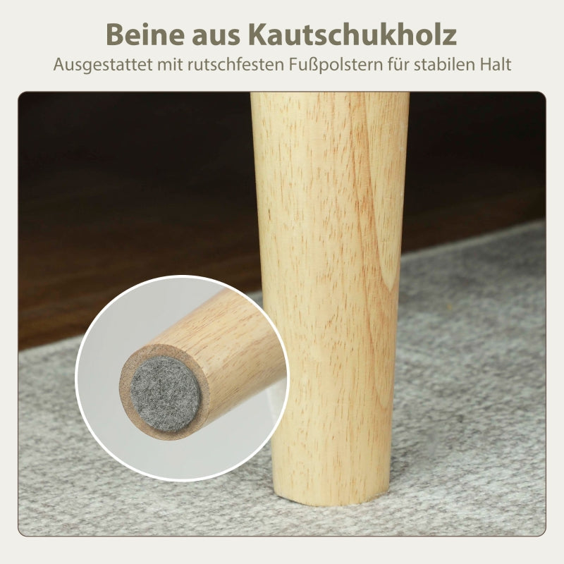 2-Seater Sofa, Upholstered with Rubber Wood Legs, Cream White