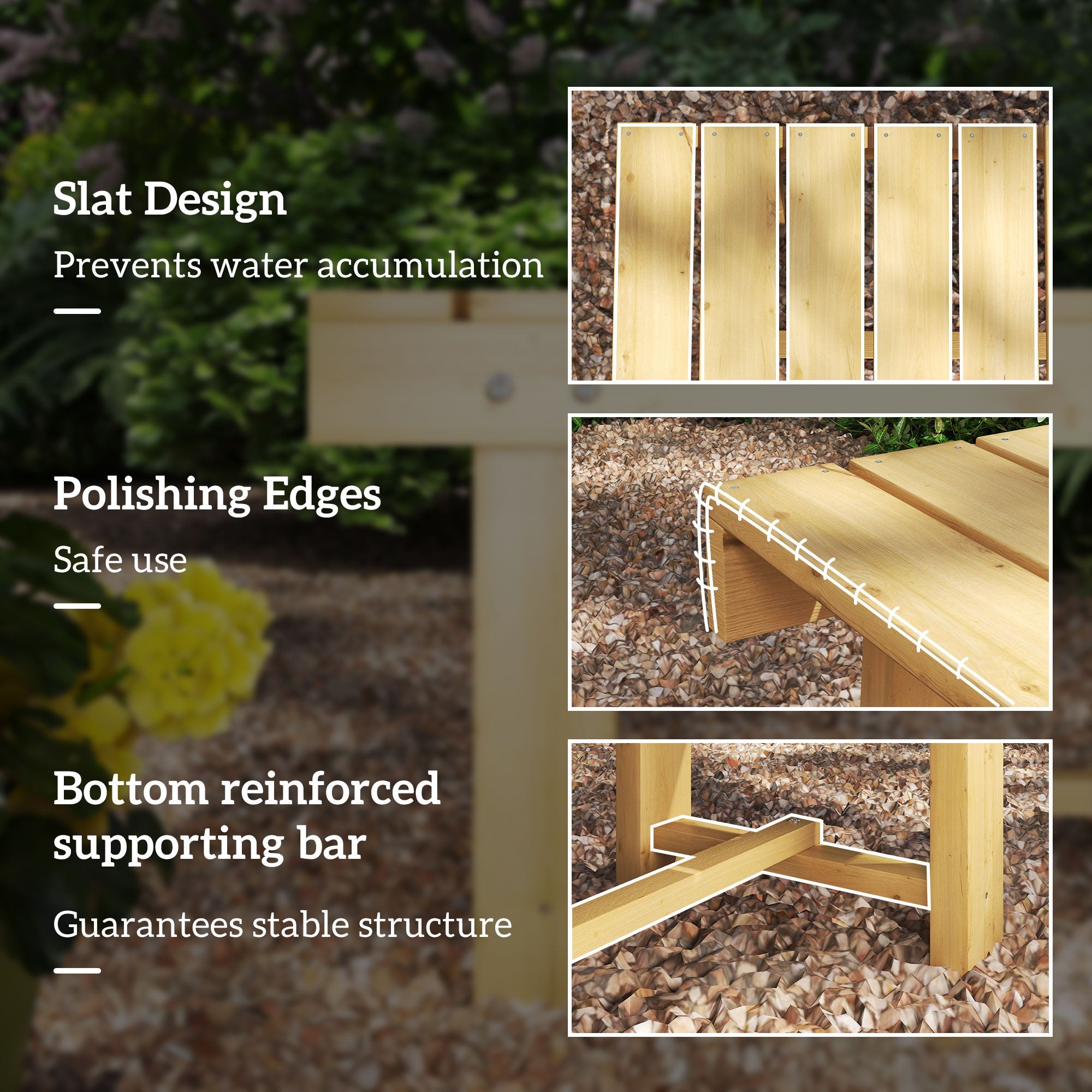 2-seater Bench Loveseat Outdoor Indoor Wooden Fir Natural