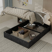 Bed Frame 140x200cm with Gas Lift - Dutch Velvet Grey