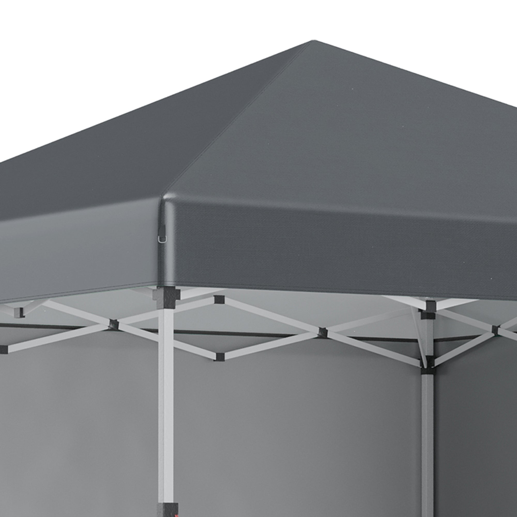 Folding Pavilion 2.97x2.97m with Sidewalls, UV Protection, Sandbag - Dark Grey Steel