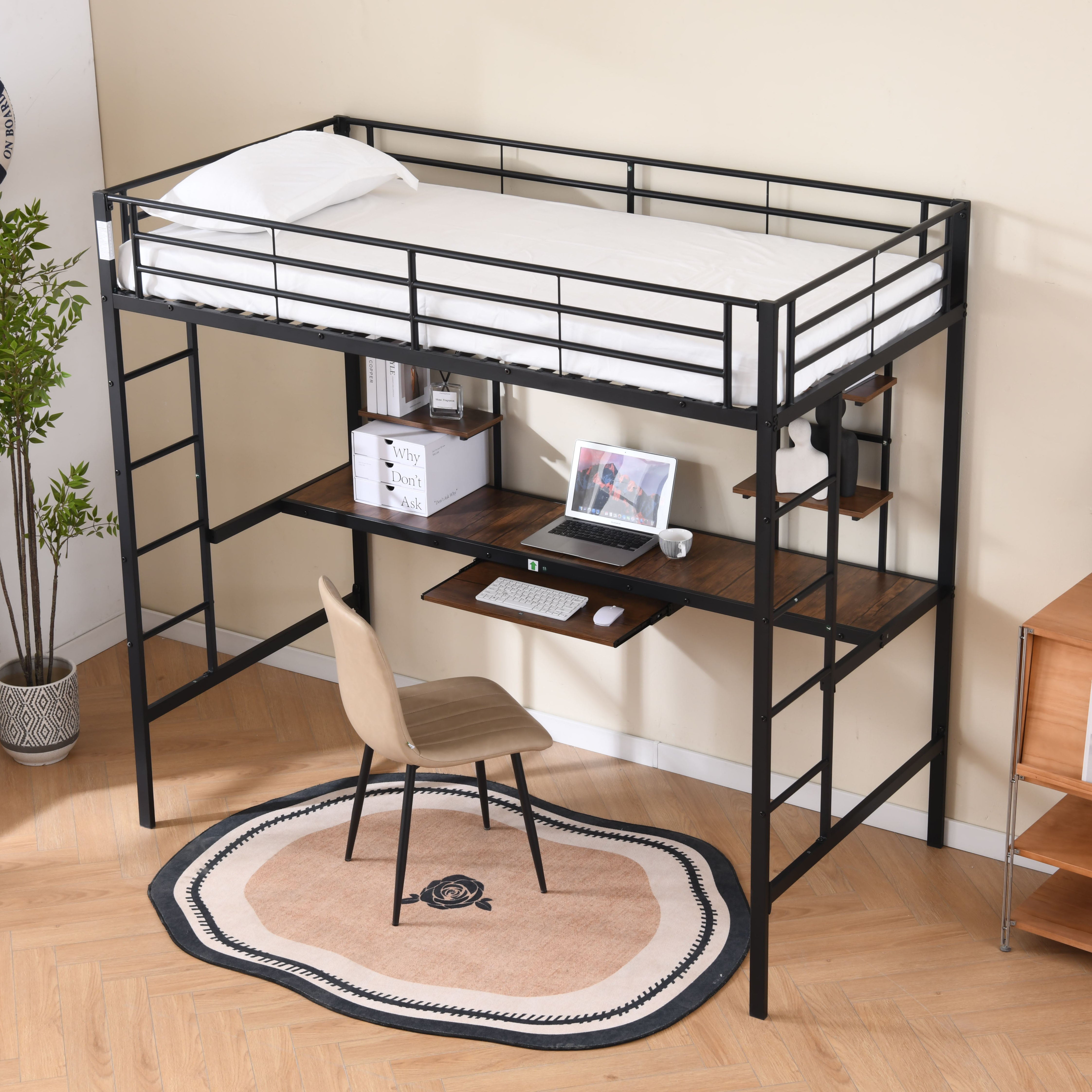 Metal Bed 190x90cm Multifunctional Space-Saving