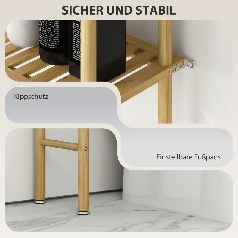 Toilet Shelf, 3 Tiers Space Saving, Natural Wood