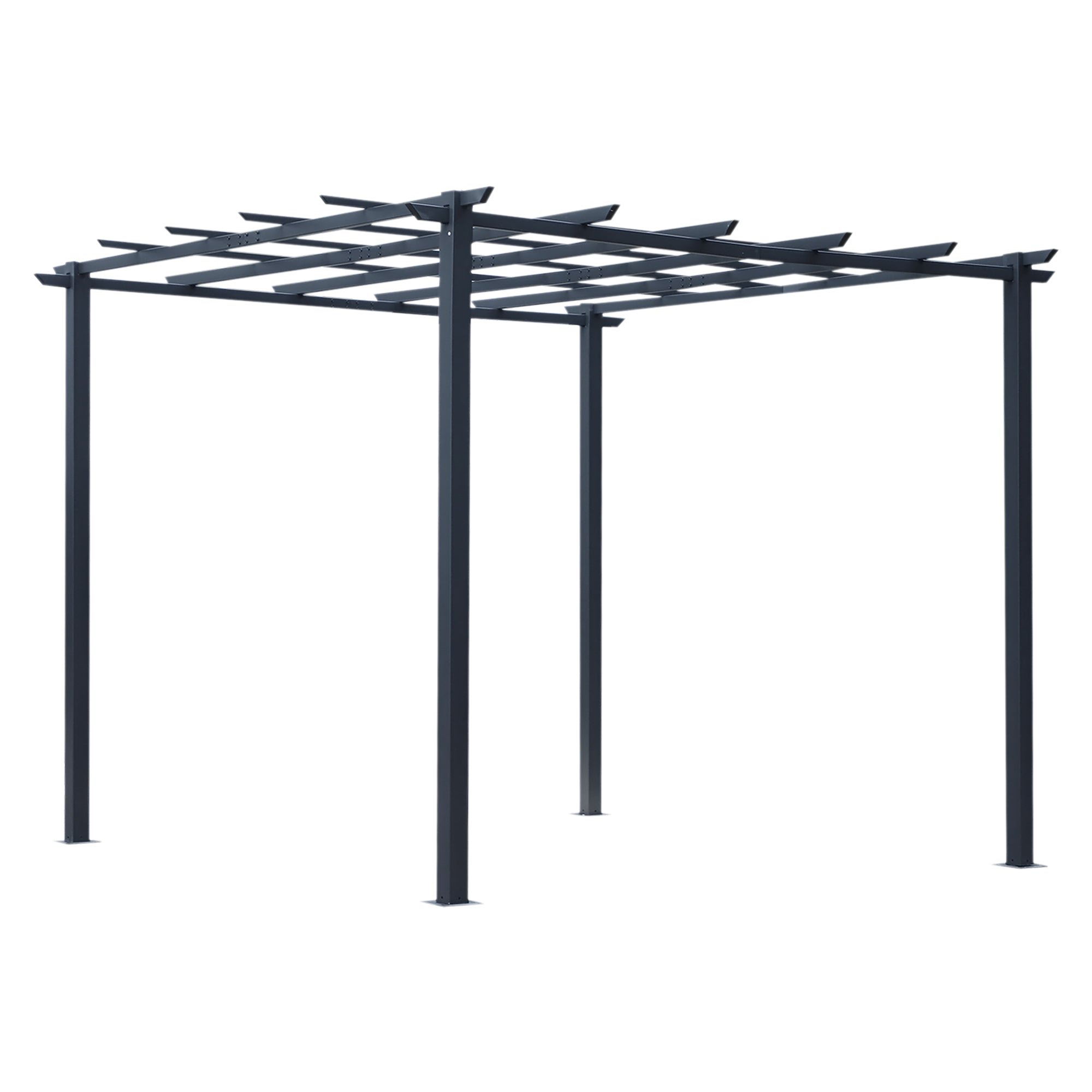 3 x 3m Metall-Pergola Gartenpavillon Rankhilfe, Outdoor Sonnenschutz, Schwarz