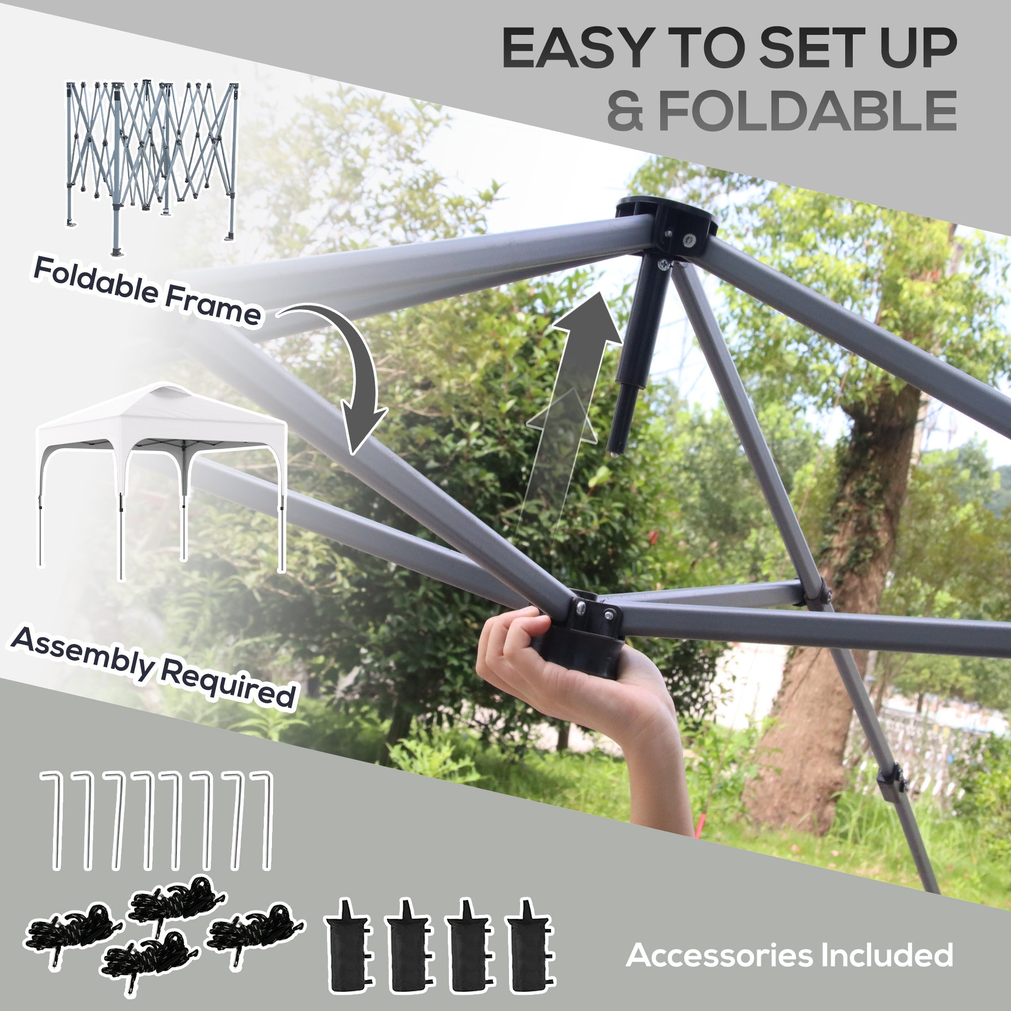 3 x 3M Pop Up Gazebo UPF 50+ Foldable Height Adjustable with Carrybag, White