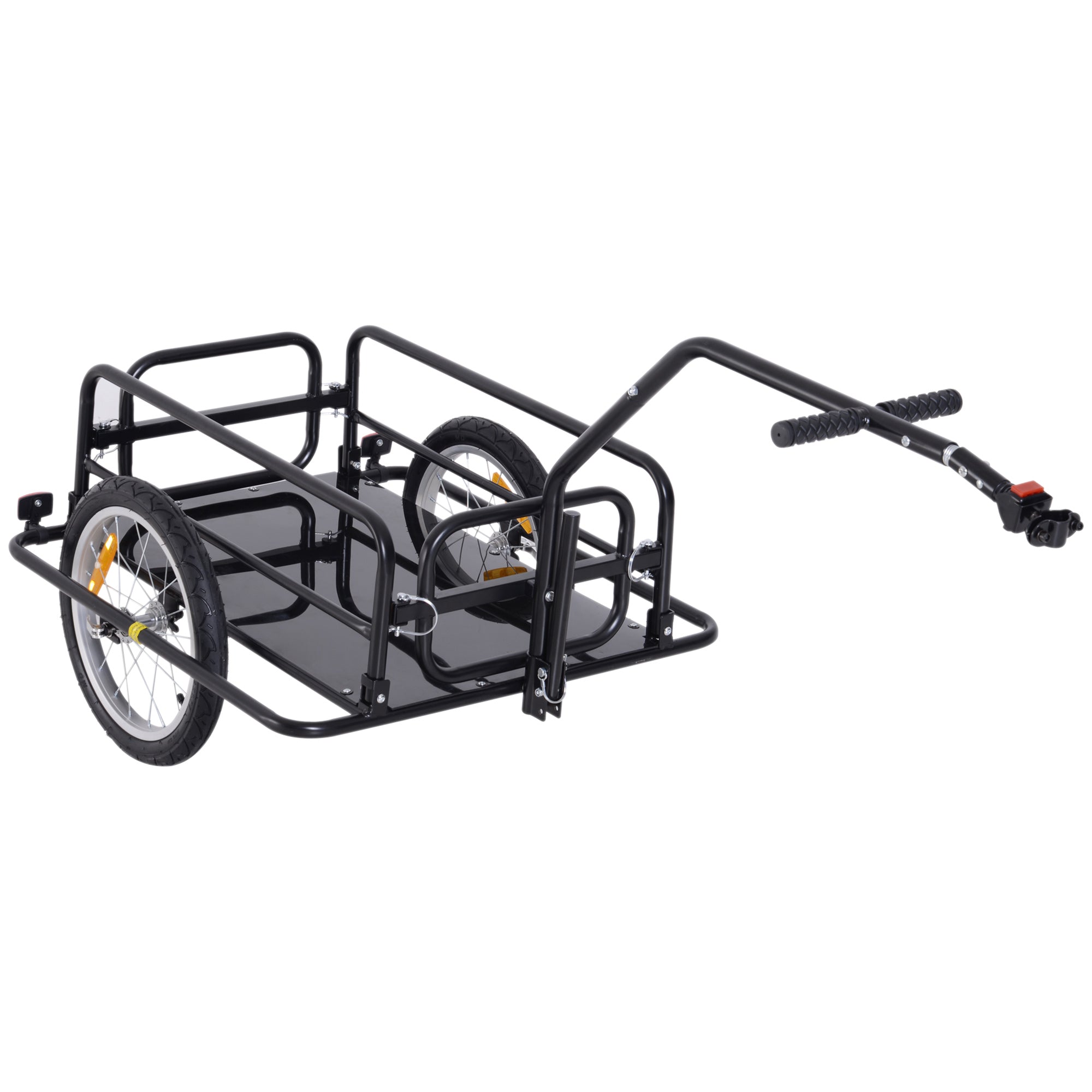 Bicycle Cargo Trailer, 40 kg Load Capacity, Foldable Coupling, Black