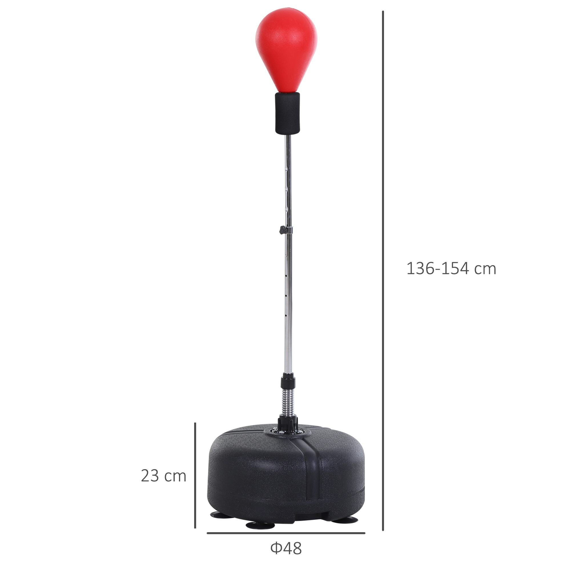 Punching Ball, Height Adjustable Standing Boxing Bag with Gloves, Red