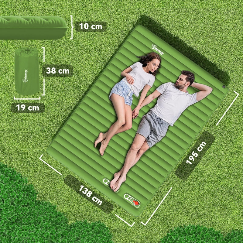2 Person Inflatable Camping Mattress - Green