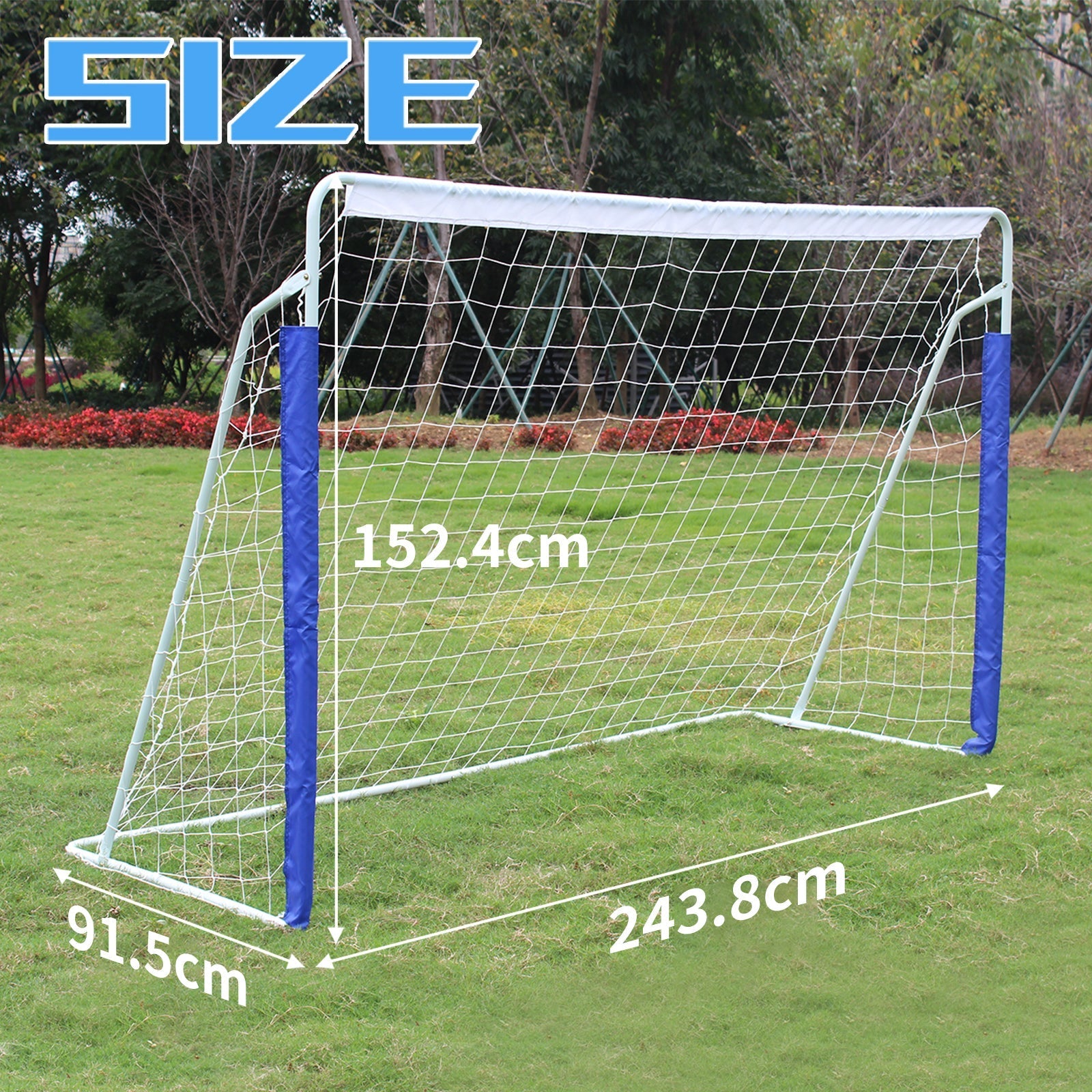 Soccer Goal 8x5FT Portable Collapsible Quick Setup - Metal Base