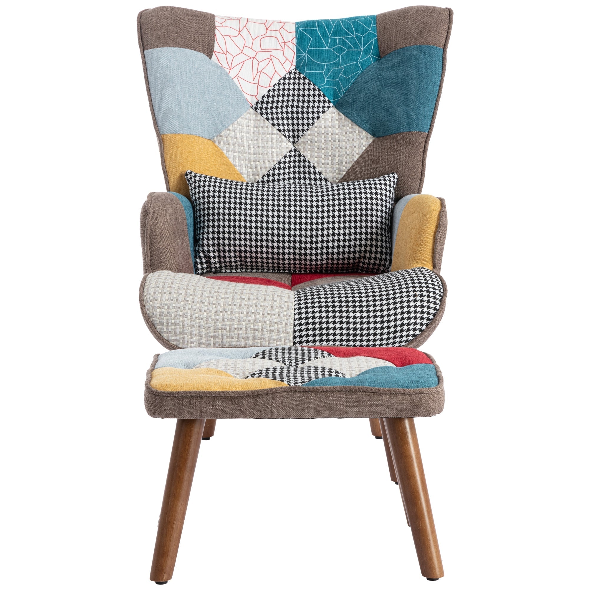 Multi-colour Lounge Chair with Footrest, Backrest, and Cushion, Living Room/Lounge Chair Combination