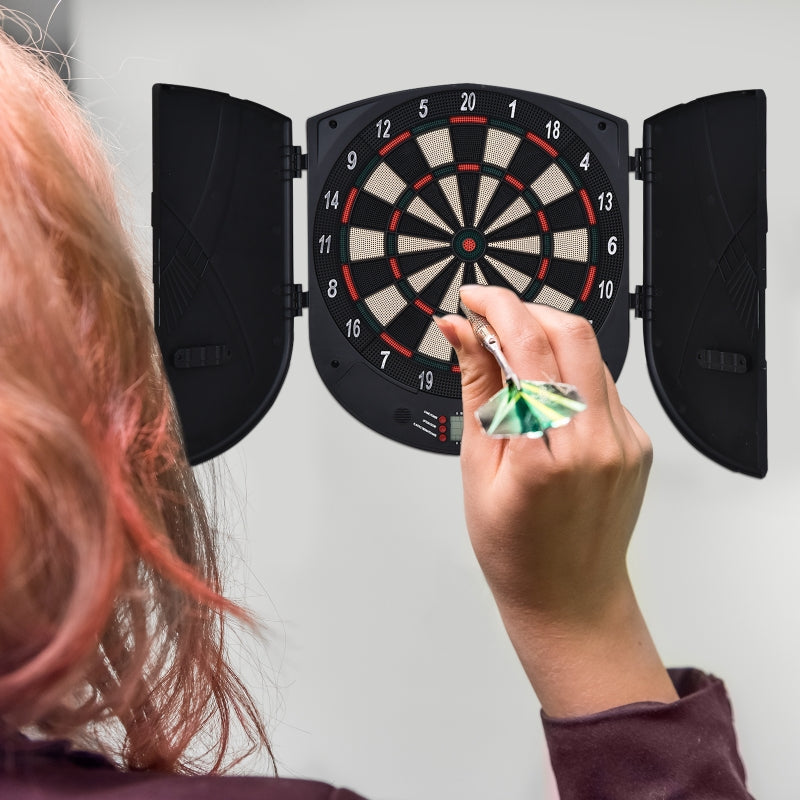 Electronic Dartboard, Voice LED Display, 26 Games, Black