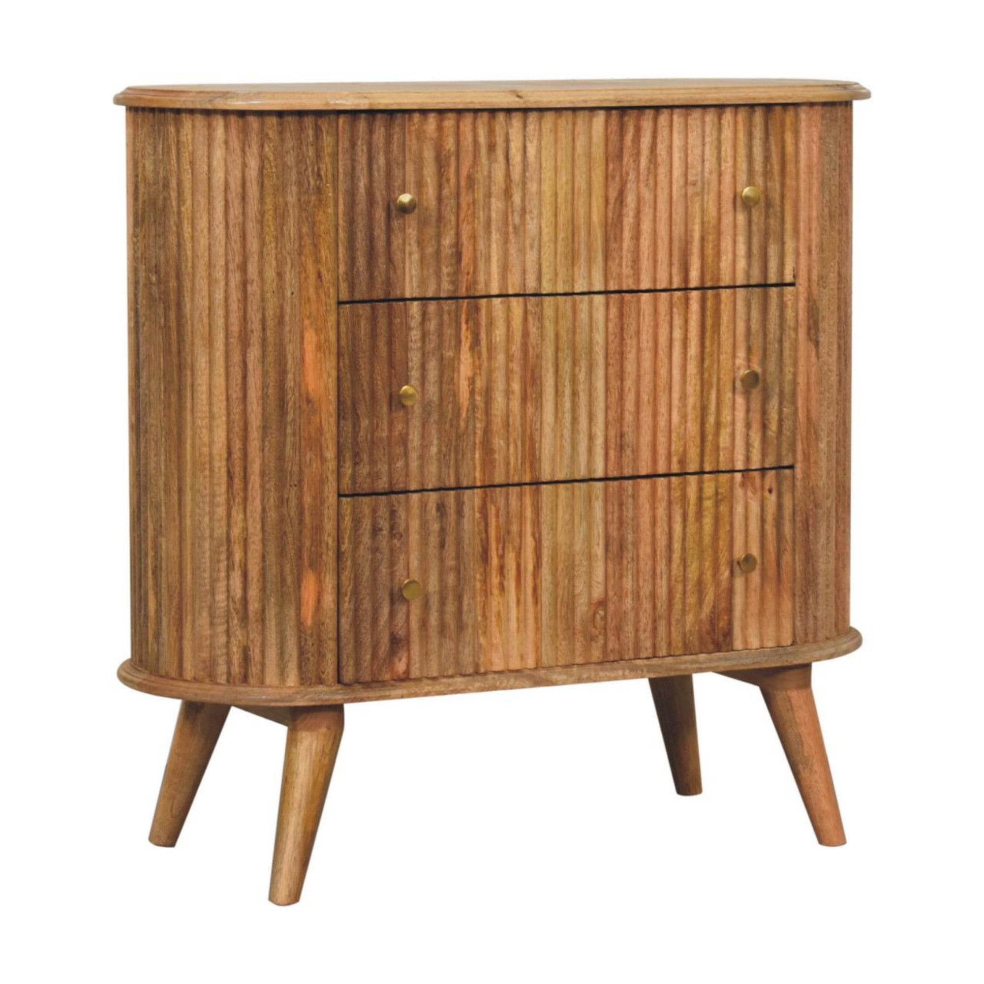 Solid Wood Soba Nordic Chest 3 Drawers Nordic Legs, Brown