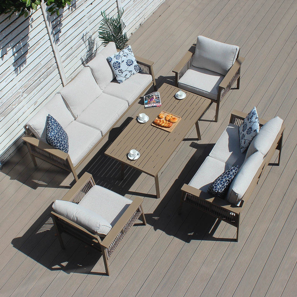 Aluminium 7 - Seater Sofa Dining Set - Rathwood Store
