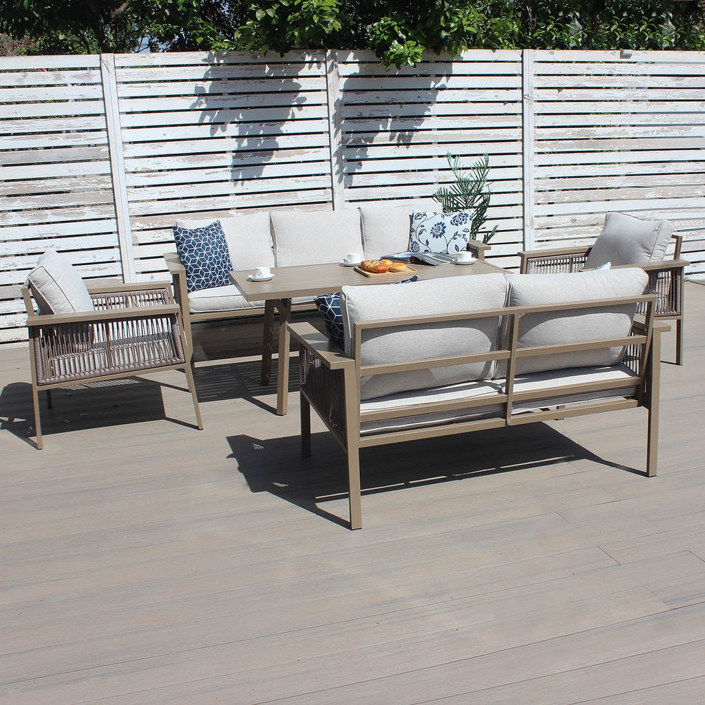 Aluminium 7 - Seater Sofa Dining Set - Rathwood Store