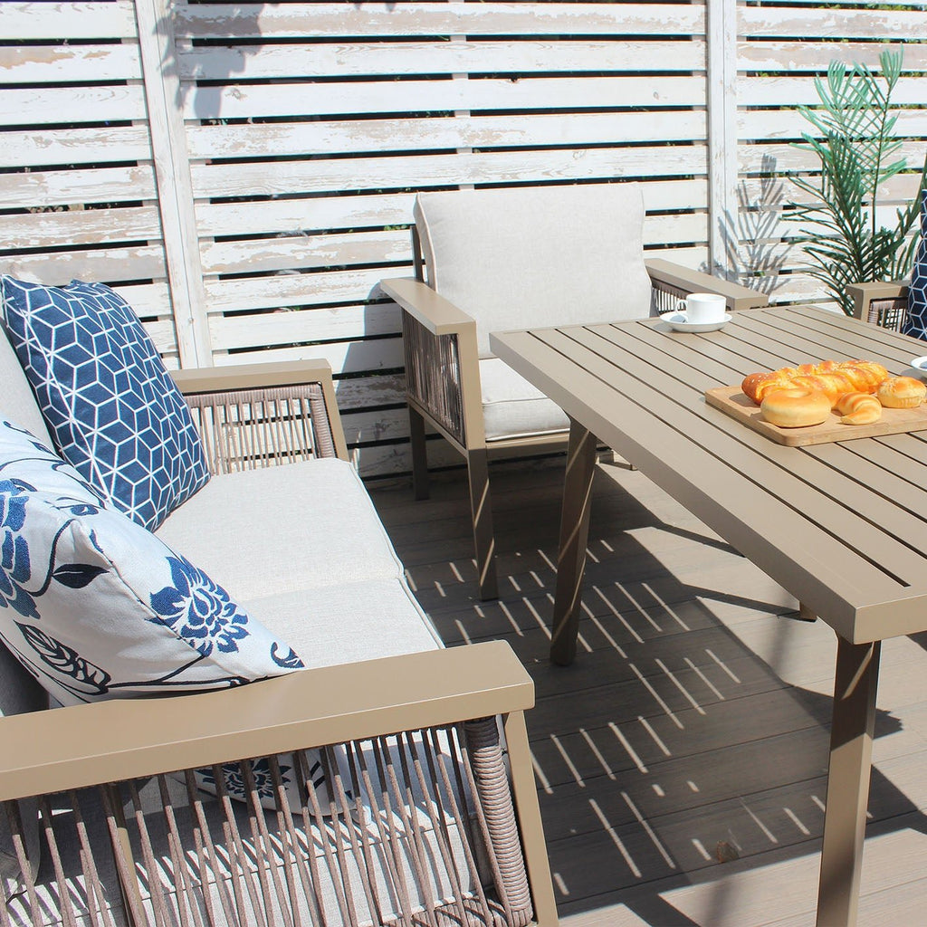 Aluminium 7 - Seater Sofa Dining Set - Rathwood Store