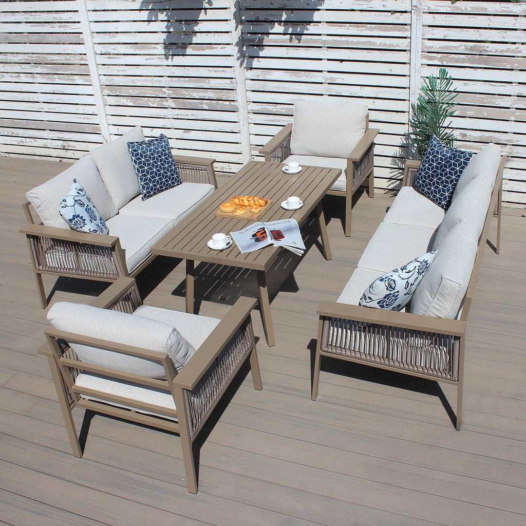 Aluminium 7 - Seater Sofa Dining Set - Rathwood Store
