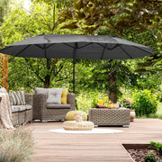 Double Parasol Cantilever Adjustable Garden Sun Protection, Metal Dark Grey