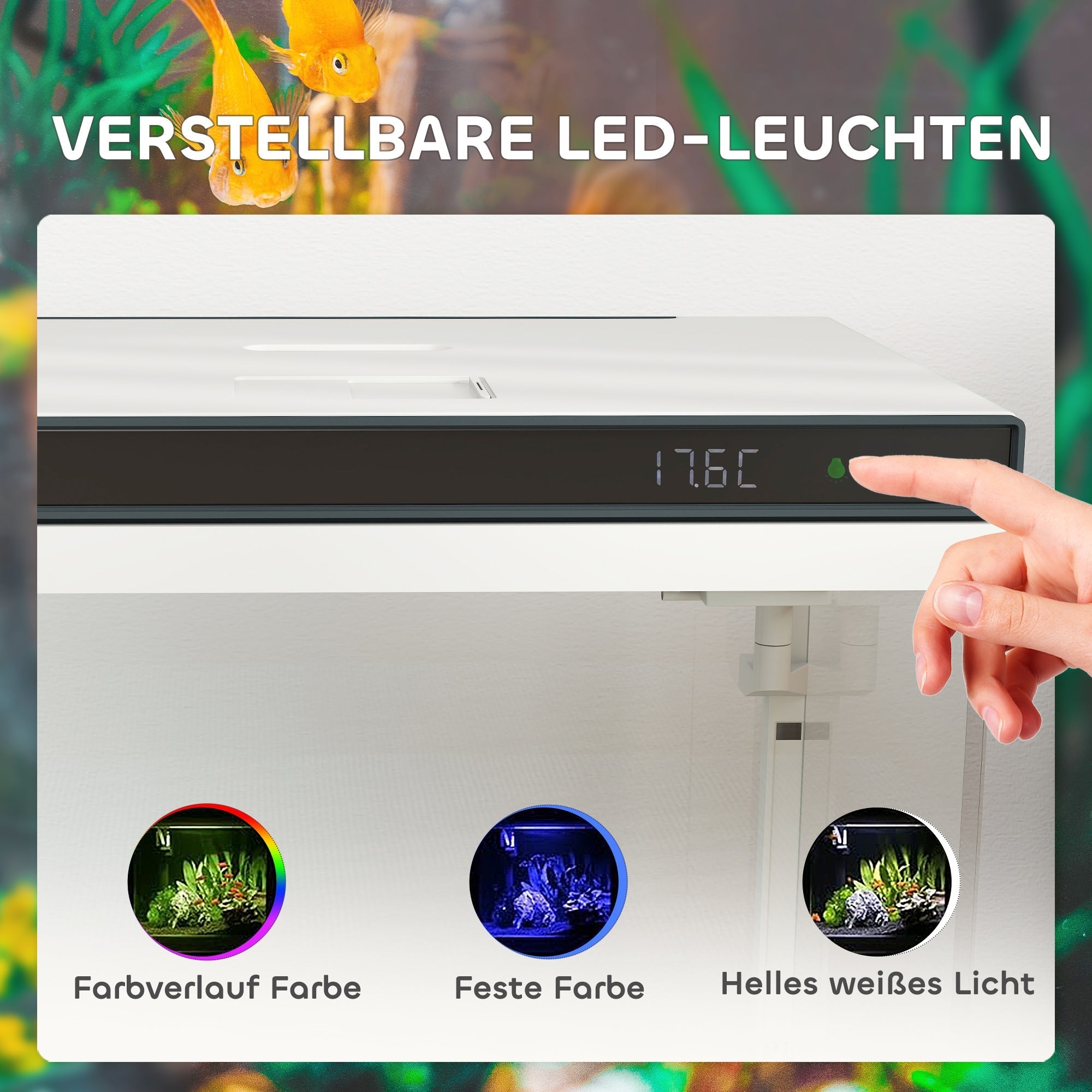 Aquarium 26 Liter, Filter, LED-Beleuchtung, Wasserpumpe, Klarglas