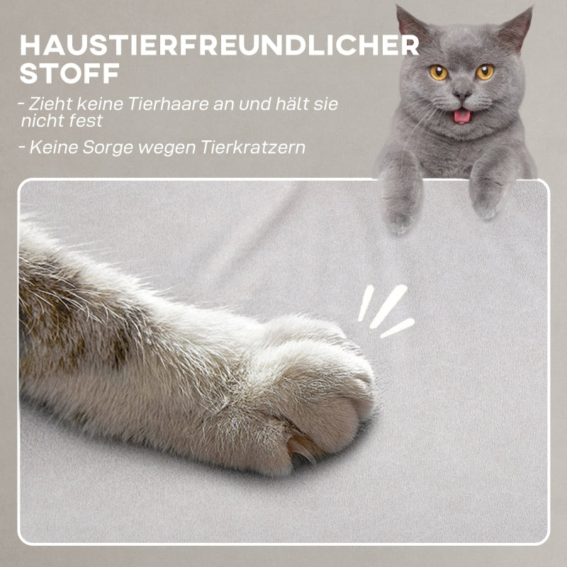 Elektrischer Relaxsessel, Memory-Funktion, Leise, Verstellbar, Haustierfreundlicher Samt-Imitat, Creme