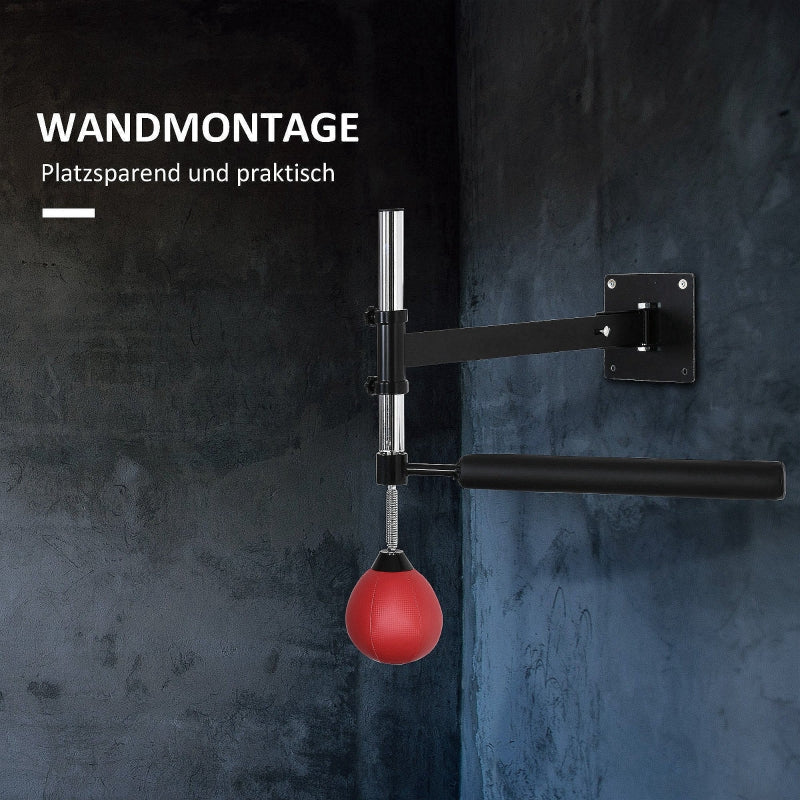 Boxing Rack, Wall Mount Foldable with Reflex Bar, Red