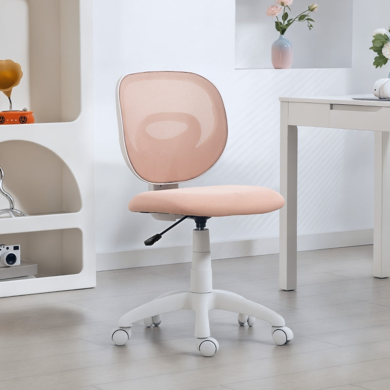 Office Chair Ergonomic C-Shaped Back Support Height Adjustable - Pink