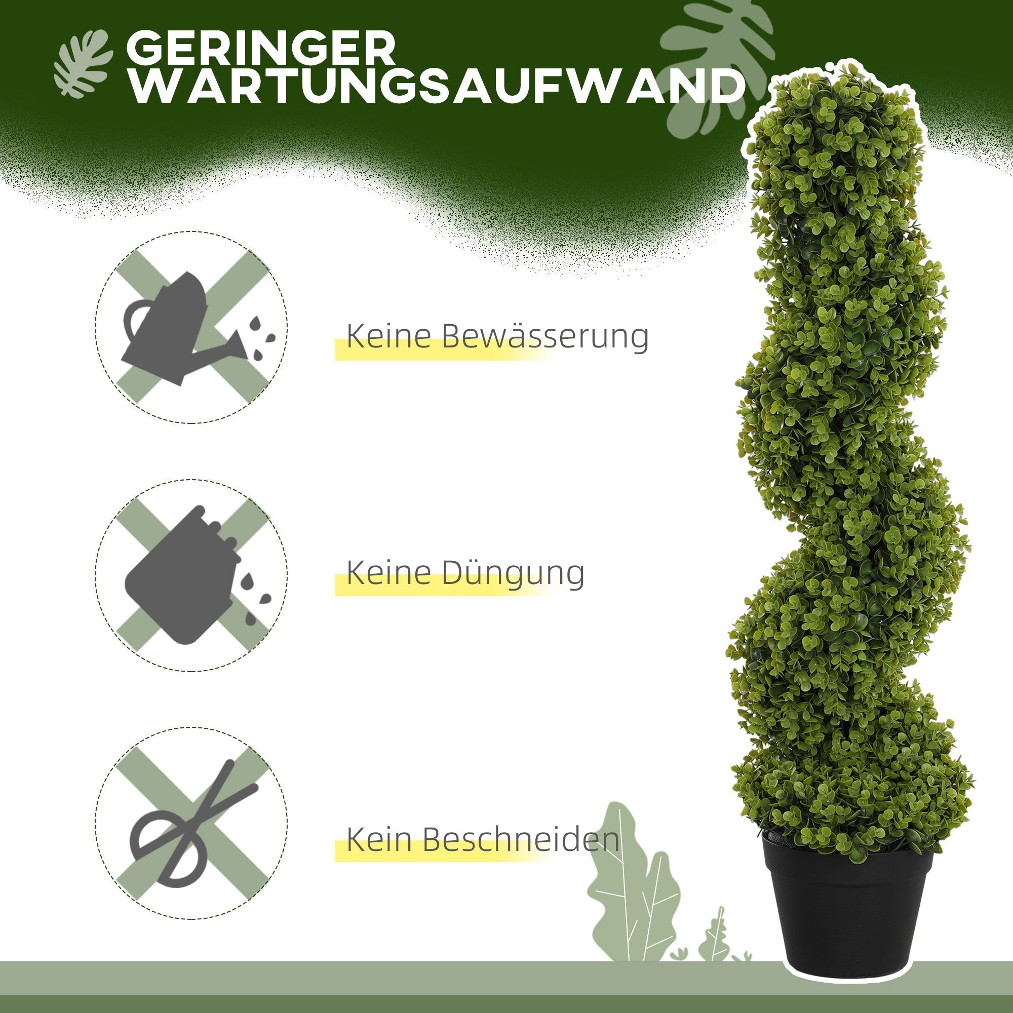 Artificial Spiral Eucalyptus, 90 cm Indoor Plant, Green