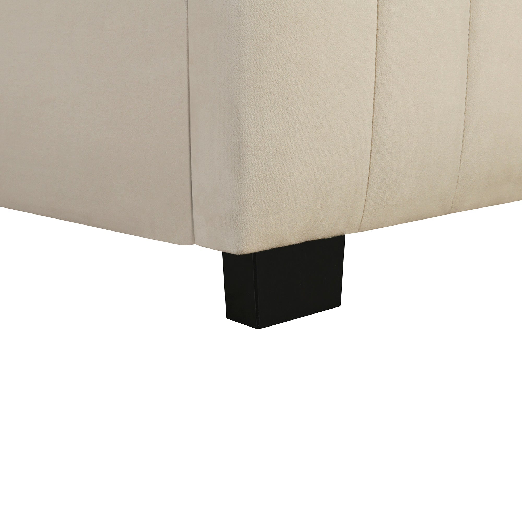 Upholstered Bed, Single with Pull-Out, 90 x 190 cm, Beige Velvet
