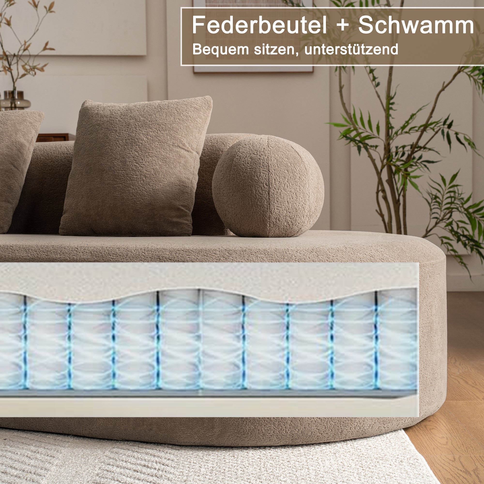 Sofa Large Arched Cloud-Like L-Shape