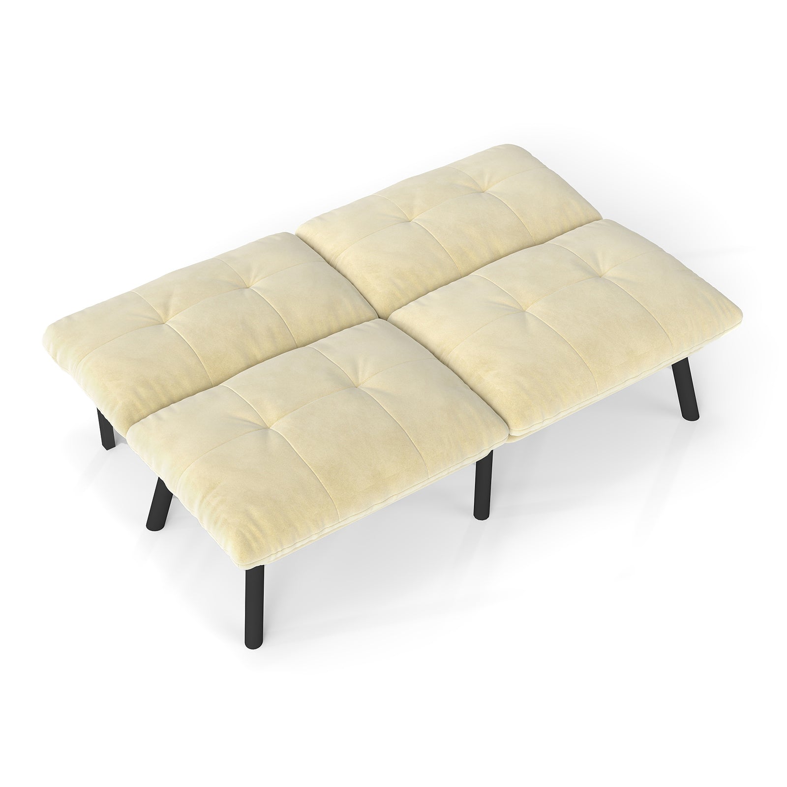Sofa Bed 2-Seater Foldable Futon - Cream